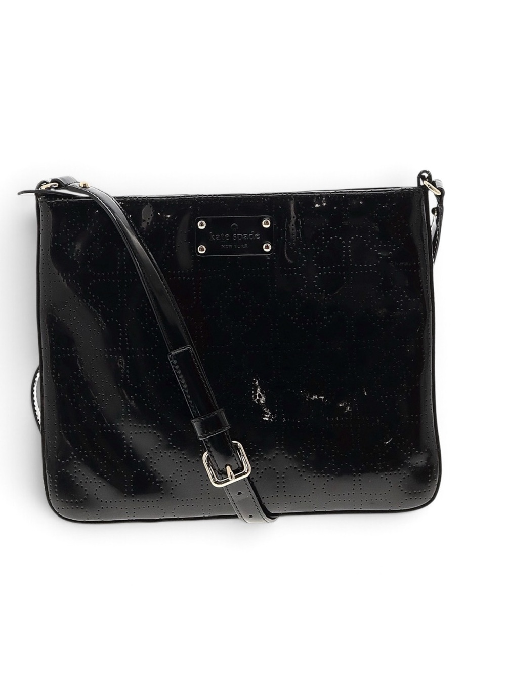 Kate Spade Darby Metro Spade Black Patent Leather Crossbody Bag EUC